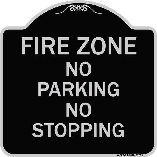 Signmission No Parking No Stopping Heavy-Gauge Aluminum Architectural Sign, 18" x 18", BS-1818-23703 A-DES-BS-1818-23703 - main